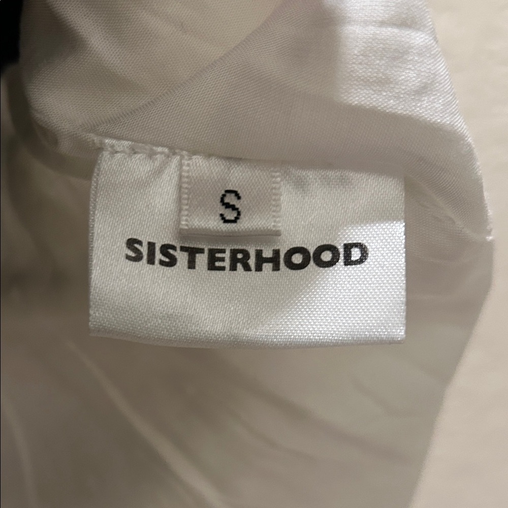 Sisterhood White Eyelet Mini Dress with Adjustable Spaghetti Straps Size S - Picture 3 of 8